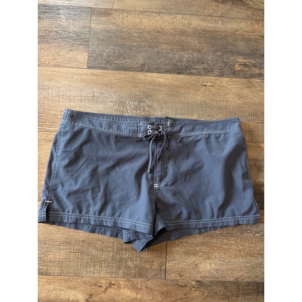 Gerry Womens Board Shorts Dark Gray Swim Trunks Lace Up Front Size Large L/G